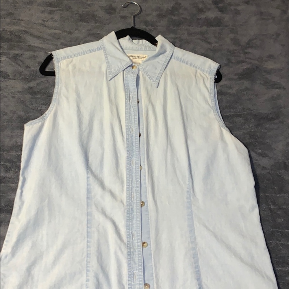 Sleeveless denim Eddie Bauer tank